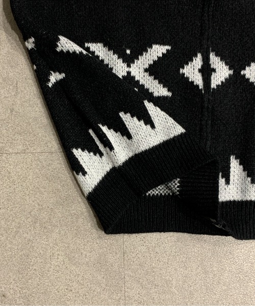 link lot(リンクロット)の「ノーカラーノルディックニットカーディガン(カーディガン/ボレロ・メンズ・ブラック・M)」の14枚目の写真