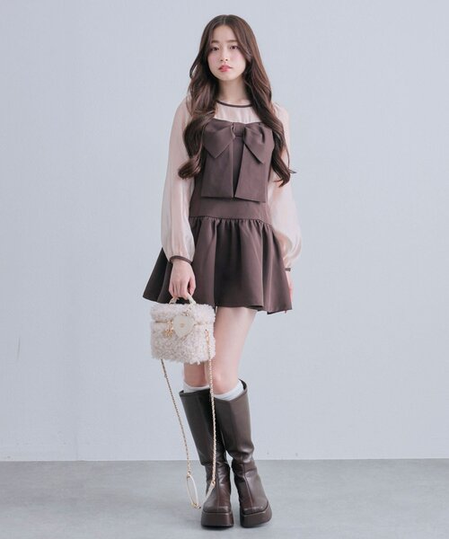 【TwinkleCollection】リボンミニワンピース セール】【TwinkleCollection】リボンミニワンピース（ワンピース