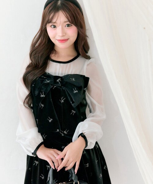 セール】【TwinkleCollection】リボンミニワンピース（ワンピース