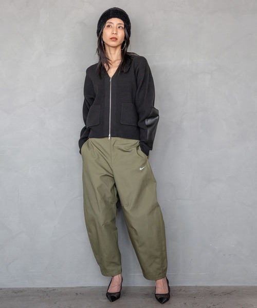 HEREIAM(ヘレイアム)の「【HEREIAM】フロントジップが新鮮。レザーパッチニットカーディガン(カーディガン/ボレロ・レディース・ブラック/アイボリー・FREE)」の8枚目の写真