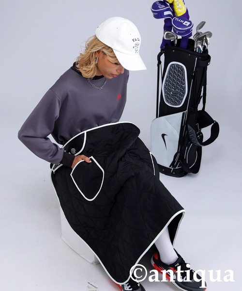 antiqua（アンティカ）の「【STCH】キルティングブランケット（ストール/ショール・レディース・ブラック・ONESIZE）」の8枚目の写真