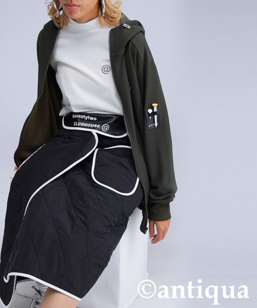 antiqua（アンティカ）の「【STCH】キルティングブランケット（ストール/ショール・レディース・ブラック・ONESIZE）」の2枚目の写真