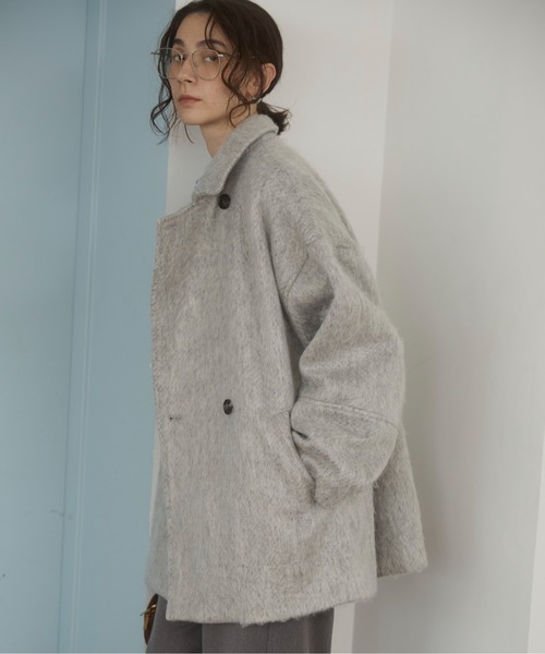 ANGIE（アンジー）の「マルチWAY シャギーミドルコート（ピーコート・レディース・グレー/杢グレー/ブラウン/ベージュ・FREE）」の11枚目の写真