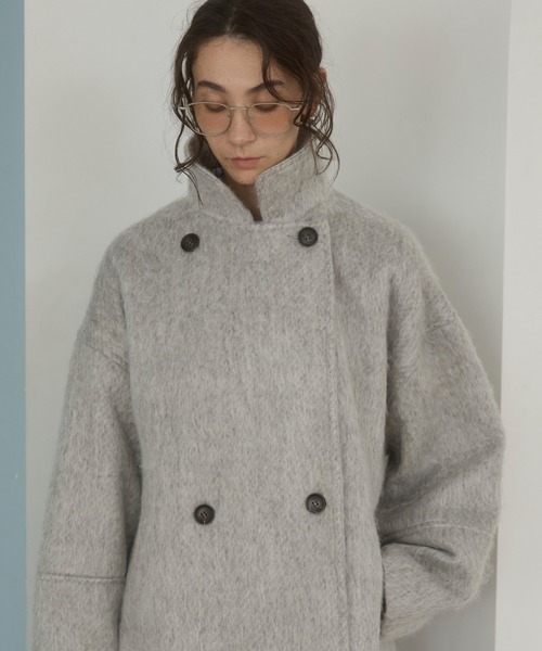 ANGIE（アンジー）の「マルチWAY シャギーミドルコート（ピーコート・レディース・グレー/杢グレー/ブラウン/ベージュ・FREE）」の12枚目の写真