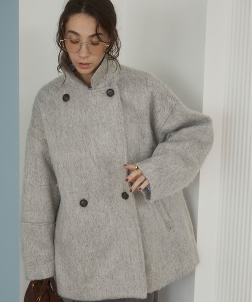 ANGIE（アンジー）の「マルチWAY シャギーミドルコート（ピーコート・レディース・グレー/杢グレー/ブラウン/ベージュ・FREE）」の13枚目の写真