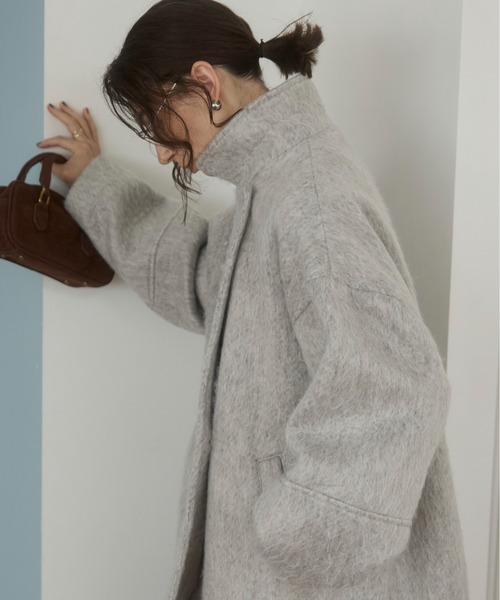 ANGIE（アンジー）の「マルチWAY シャギーミドルコート（ピーコート・レディース・グレー/杢グレー/ブラウン/ベージュ・FREE）」の14枚目の写真