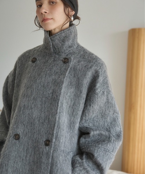 ANGIE（アンジー）の「マルチWAY シャギーミドルコート（ピーコート・レディース・グレー/杢グレー/ブラウン/ベージュ・FREE）」の20枚目の写真