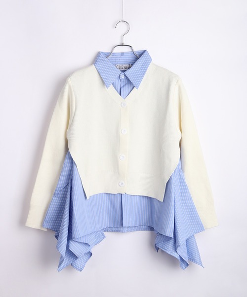 WESTSEA(ウエストシー)の「レイヤード風 シャツドッキングカーディガン(カーディガン/ボレロ・レディース・ホワイト/ネイビー/ブラック・FREE)」の19枚目の写真