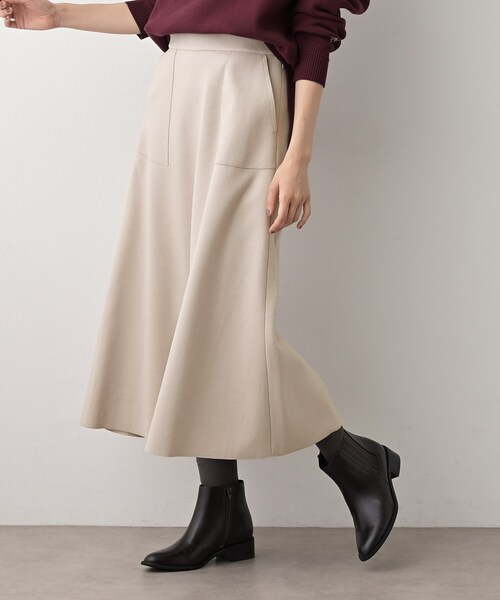 Dessin（デッサン）の「メルトンジャージフレアスカート（スカート・レディース・ホワイト系/ブラック/ブラウン系その他/ナチュラル・00/01/02/03）」の5枚目の写真