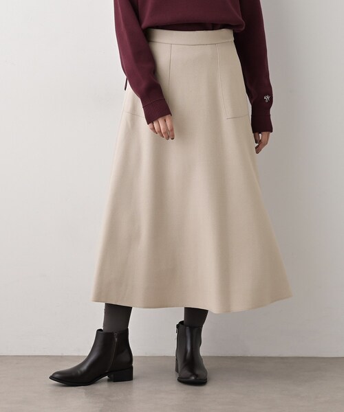 Dessin（デッサン）の「メルトンジャージフレアスカート（スカート・レディース・ホワイト系/ブラック/ブラウン系その他/ナチュラル・00/01/02/03）」の6枚目の写真