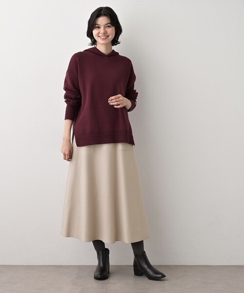 Dessin（デッサン）の「メルトンジャージフレアスカート（スカート・レディース・ホワイト系/ブラック/ブラウン系その他/ナチュラル・00/01/02/03）」の7枚目の写真