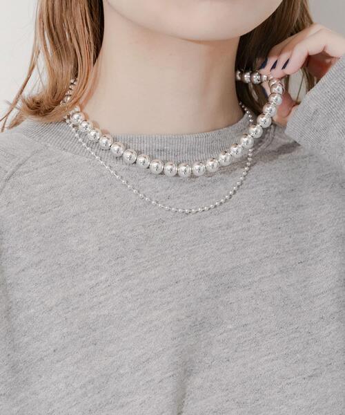 SMELLY(スメリー)の「メタルボール2セットネックレス(ネックレス・レディース・シルバー・-)」の3枚目の写真