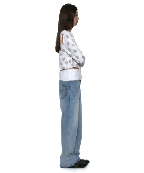 PARTIMENTO WOMEN（パルティメントウィメン）の「トランスフォームダブルニパッチジーンズ_ライトブルー（デニムパンツ・レディース・その他・SMALL/MEDIUM）」の8枚目の写真
