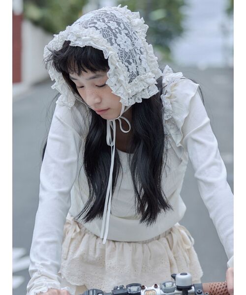 merry jenny（メリージェニー）の「romantic frill tops（Tシャツ/カットソー・レディース・チャコールグレー/ミント/アイボリー・FREE）」の12枚目の写真