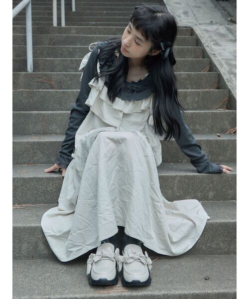 merry jenny（メリージェニー）の「romantic frill tops（Tシャツ/カットソー・レディース・チャコールグレー/ミント/アイボリー・FREE）」の15枚目の写真