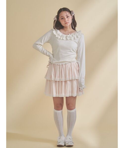 merry jenny（メリージェニー）の「romantic frill tops（Tシャツ/カットソー・レディース・チャコールグレー/ミント/アイボリー・FREE）」の19枚目の写真