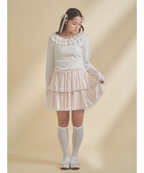 merry jenny（メリージェニー）の「romantic frill tops（Tシャツ/カットソー・レディース・チャコールグレー/ミント/アイボリー・FREE）」の20枚目の写真