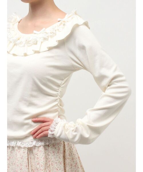 merry jenny（メリージェニー）の「romantic frill tops（Tシャツ/カットソー・レディース・チャコールグレー/ミント/アイボリー・FREE）」の10枚目の写真