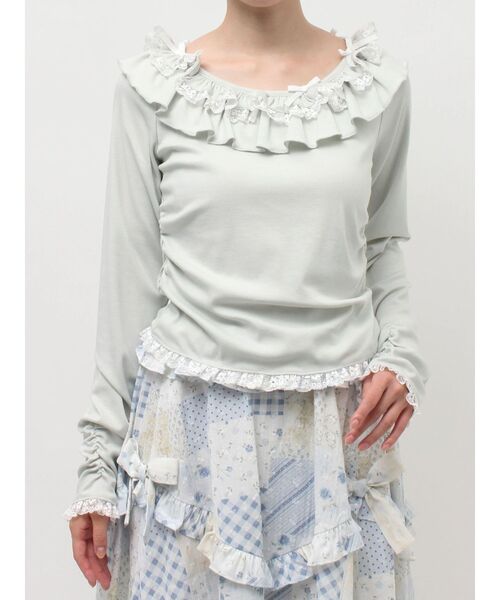 merry jenny(メリージェニー)の「romantic frill tops(Tシャツ/カットソー・レディース・アイボリー/チャコールグレー/ミント・FREE)」の21枚目の写真