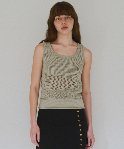 MILLO WOMEN(ミロウーマン)の「ミックスドニットスリーブレス【イエローグリーン】(Tシャツ/カットソー・レディース・その他・SMALL/MEDIUM)」の1枚目の写真