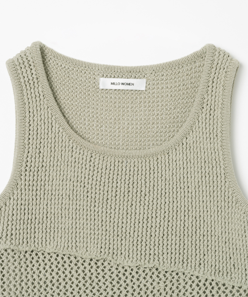 MILLO WOMEN(ミロウーマン)の「ミックスドニットスリーブレス【イエローグリーン】(Tシャツ/カットソー・レディース・その他・SMALL/MEDIUM)」の4枚目の写真