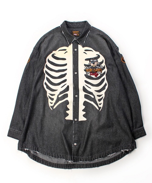 GALFY(ガルフィー)の「JACKROSE×VANSON×GALFY-骨犬 Demin Shirt(シャツ/ブラウス・メンズ・ブラック/ライトインディゴブルー・XL/L)」の13枚目の写真