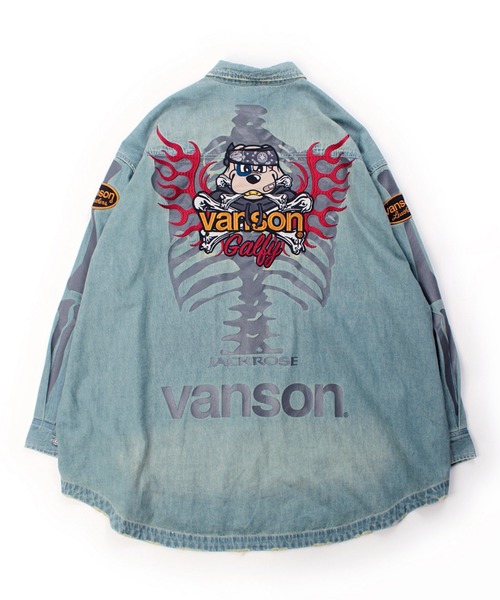 GALFY(ガルフィー)の「JACKROSE×VANSON×GALFY-骨犬 Demin Shirt(シャツ/ブラウス・メンズ・ブラック/ライトインディゴブルー・XL/L)」の15枚目の写真