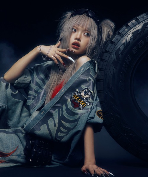 GALFY(ガルフィー)の「JACKROSE×VANSON×GALFY-骨犬 Demin Shirt(シャツ/ブラウス・メンズ・ブラック/ライトインディゴブルー・XL/L)」の4枚目の写真