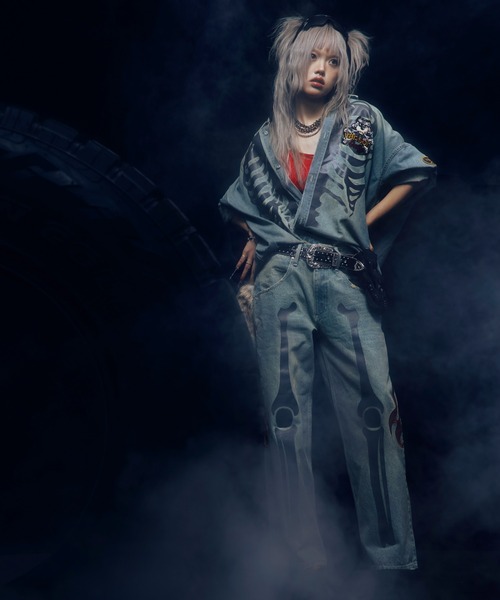 GALFY(ガルフィー)の「JACKROSE×VANSON×GALFY-骨犬 Demin Shirt(シャツ/ブラウス・メンズ・ブラック/ライトインディゴブルー・XL/L)」の10枚目の写真