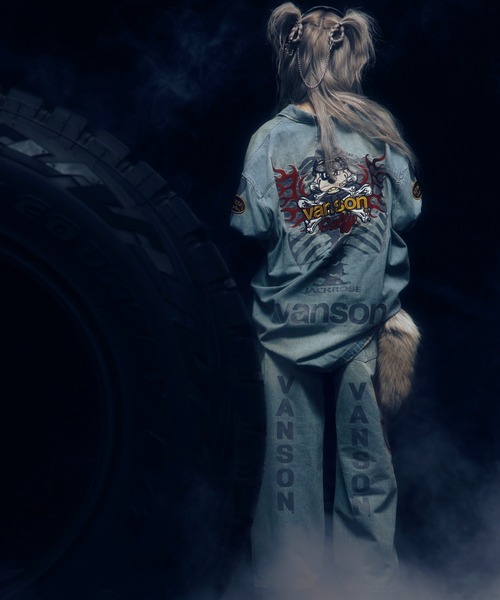 GALFY(ガルフィー)の「JACKROSE×VANSON×GALFY-骨犬 Demin Shirt(シャツ/ブラウス・メンズ・ブラック/ライトインディゴブルー・XL/L)」の12枚目の写真
