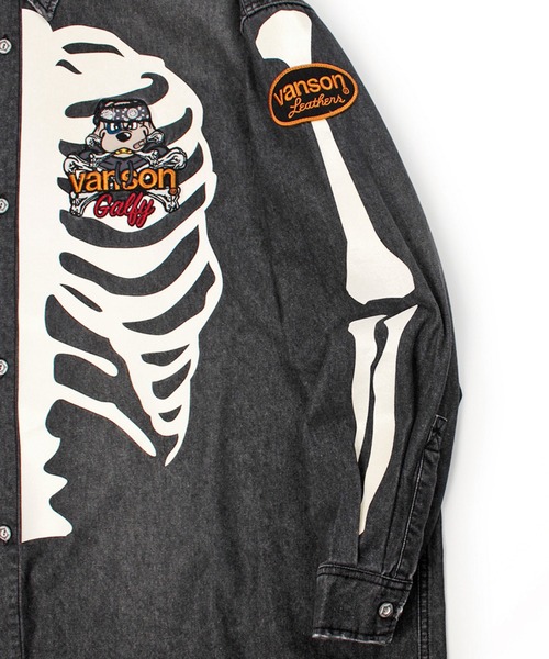 GALFY(ガルフィー)の「JACKROSE×VANSON×GALFY-骨犬 Demin Shirt(シャツ/ブラウス・メンズ・ブラック/ライトインディゴブルー・XL/L)」の19枚目の写真
