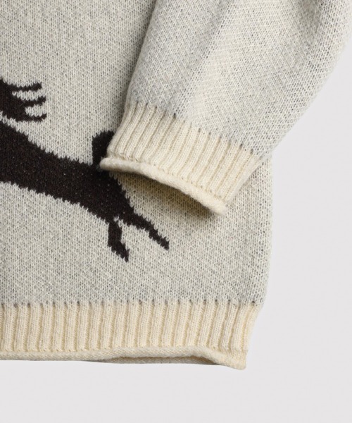 BALLAST ARK（バラストアーク）の「BALLAST ARK / バラストアーク：Gallop Knit：BA12-K001[AST]（ニット/セーター・メンズ・ブラウン系その他/アイボリー/ブラウン・L/M）」の7枚目の写真