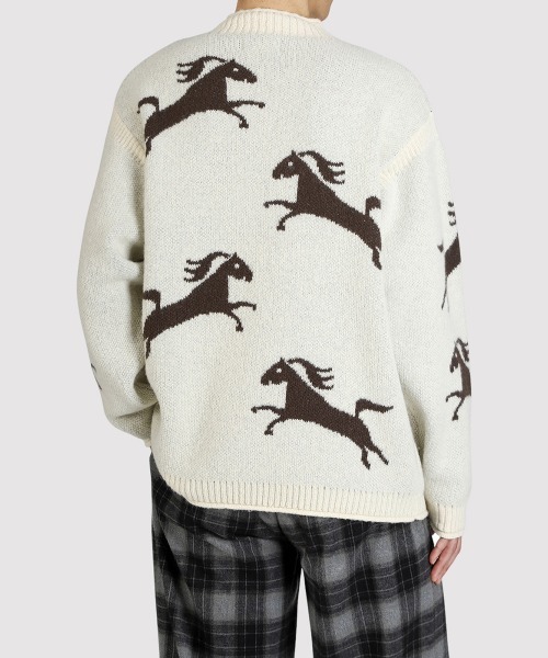 BALLAST ARK（バラストアーク）の「BALLAST ARK / バラストアーク：Gallop Knit：BA12-K001[AST]（ニット/セーター・メンズ・ブラウン系その他/アイボリー/ブラウン・L/M）」の11枚目の写真