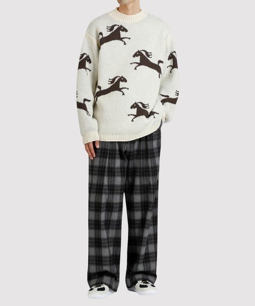 BALLAST ARK（バラストアーク）の「BALLAST ARK / バラストアーク：Gallop Knit：BA12-K001[AST]（ニット/セーター・メンズ・ブラウン系その他/アイボリー/ブラウン・L/M）」の12枚目の写真