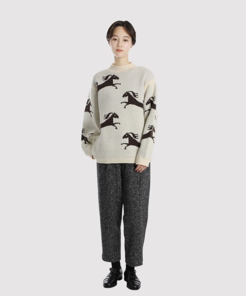 BALLAST ARK（バラストアーク）の「BALLAST ARK / バラストアーク：Gallop Knit：BA12-K001[AST]（ニット/セーター・メンズ・ブラウン系その他/アイボリー/ブラウン・L/M）」の14枚目の写真