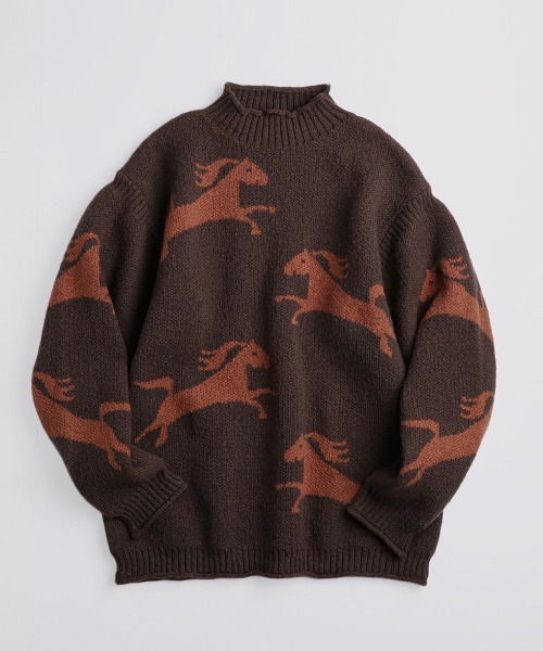 BALLAST ARK（バラストアーク）の「BALLAST ARK / バラストアーク：Gallop Knit：BA12-K001[AST]（ニット/セーター・メンズ・ブラウン系その他/アイボリー/ブラウン・L/M）」の16枚目の写真