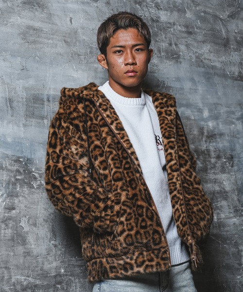 adamsJUGGLER(アダムスジャグラー)の「RTEGレオパードファーフーディー(その他アウター・メンズ・ブラウン/グレー・S/M/L/XL)」の7枚目の写真