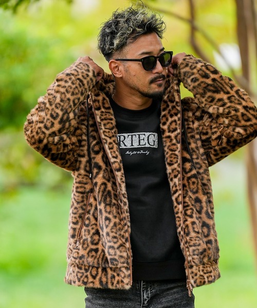 adamsJUGGLER(アダムスジャグラー)の「RTEGレオパードファーフーディー(その他アウター・メンズ・ブラウン/グレー・S/M/L/XL)」の8枚目の写真