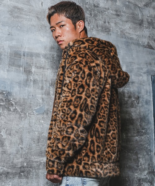 adamsJUGGLER(アダムスジャグラー)の「RTEGレオパードファーフーディー(その他アウター・メンズ・ブラウン/グレー・S/M/L/XL)」の9枚目の写真