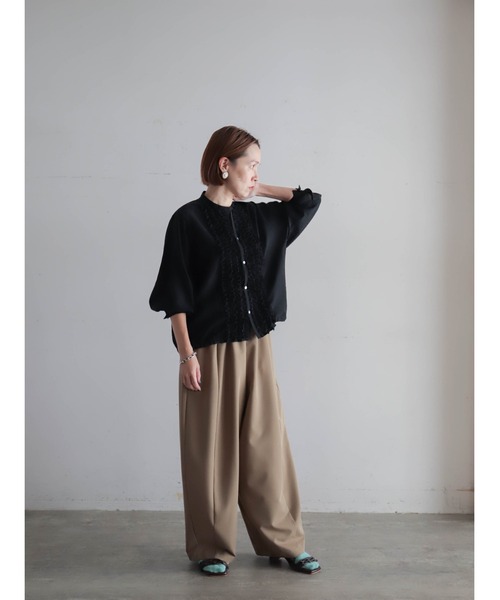 FIL DE FER（フィルデフェール）の「TRツイル　カーブドロストパンツ（その他パンツ・レディース・ベージュ/グレー・FREE）」の7枚目の写真