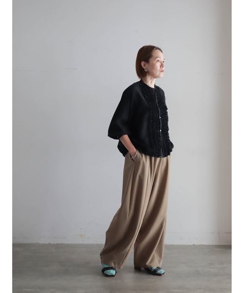 FIL DE FER（フィルデフェール）の「TRツイル　カーブドロストパンツ（その他パンツ・レディース・ベージュ/グレー・FREE）」の10枚目の写真