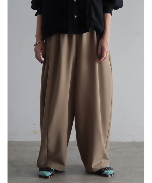 FIL DE FER（フィルデフェール）の「TRツイル　カーブドロストパンツ（その他パンツ・レディース・ベージュ/グレー・FREE）」の3枚目の写真
