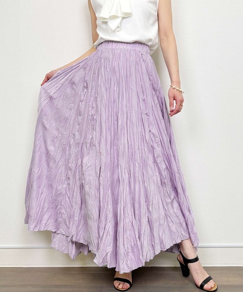 Lo-Fi(ローファイ)の「シワ加工プリーツスカート(スカート・レディース・ラベンダー/サックスブルー・M)」の2枚目の写真