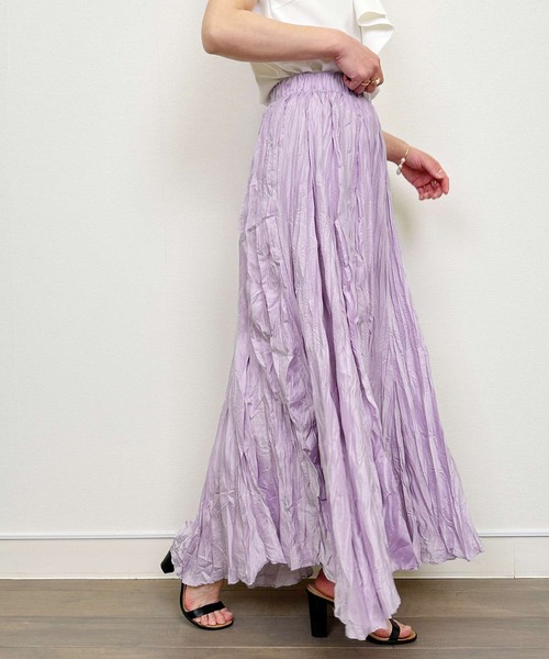 Lo-Fi(ローファイ)の「シワ加工プリーツスカート(スカート・レディース・ラベンダー/サックスブルー・M)」の14枚目の写真