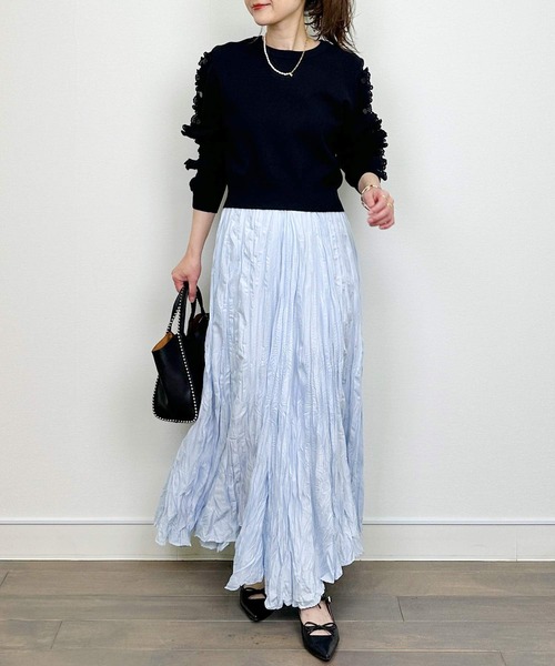 Lo-Fi(ローファイ)の「シワ加工プリーツスカート(スカート・レディース・ラベンダー/サックスブルー・M)」の20枚目の写真