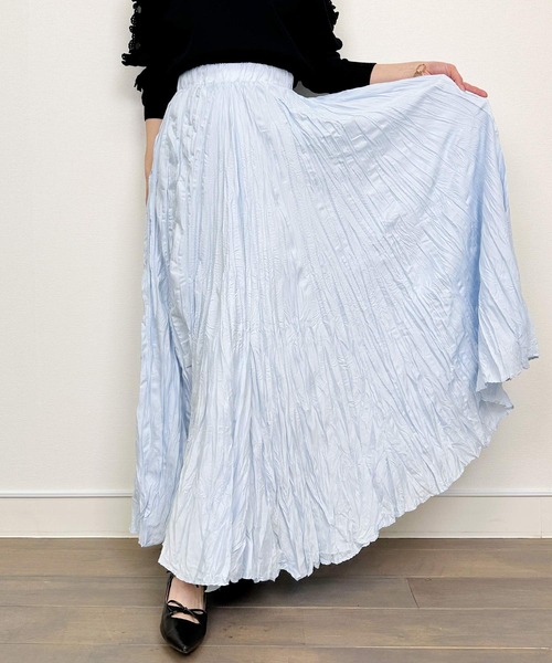 Lo-Fi(ローファイ)の「シワ加工プリーツスカート(スカート・レディース・ラベンダー/サックスブルー・M)」の7枚目の写真