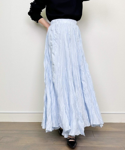 Lo-Fi(ローファイ)の「シワ加工プリーツスカート(スカート・レディース・ラベンダー/サックスブルー・M)」の3枚目の写真