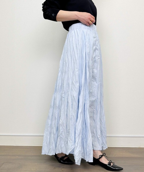 Lo-Fi(ローファイ)の「シワ加工プリーツスカート(スカート・レディース・ラベンダー/サックスブルー・M)」の6枚目の写真