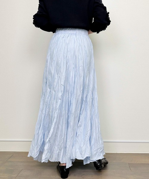 Lo-Fi(ローファイ)の「シワ加工プリーツスカート(スカート・レディース・ラベンダー/サックスブルー・M)」の5枚目の写真
