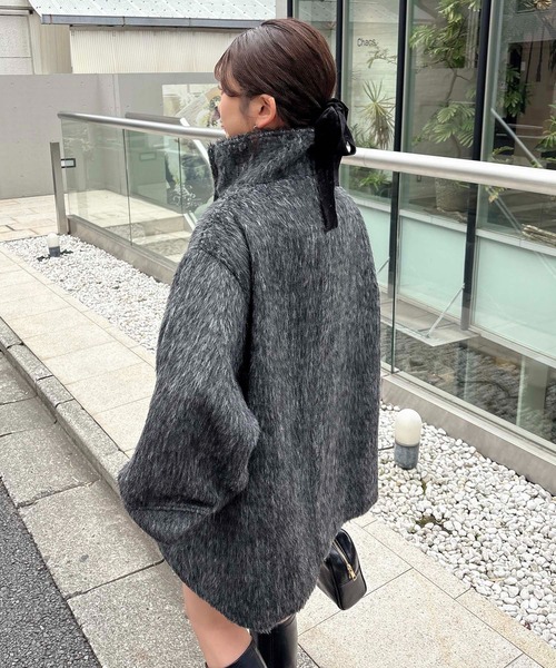 セール】スタンドカラーシャギーコート（ステンカラーコート）｜INGNI